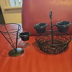 Elegant Black Metal Serving Set